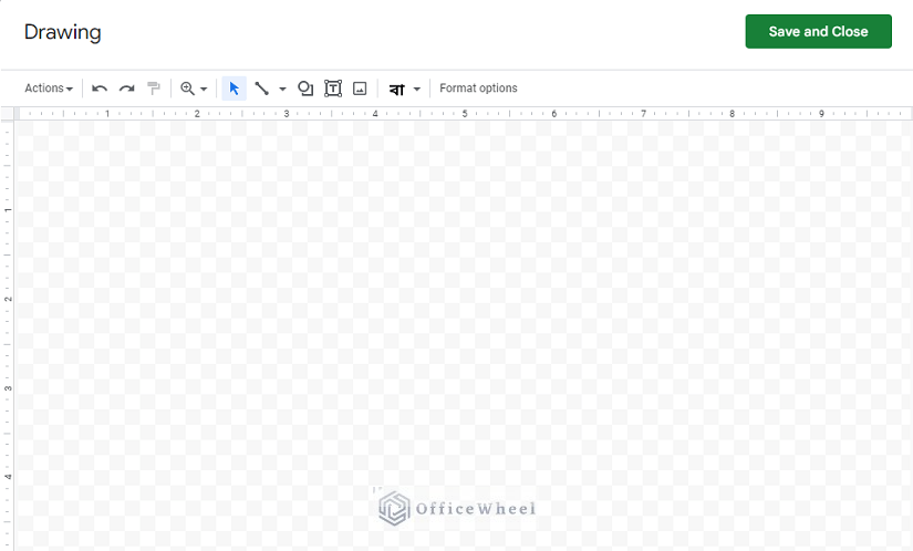 window of drawing tool appeared in google sheets